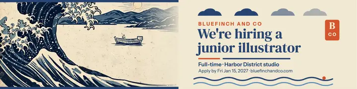 Bluefinch and Co junior illustrator hiring banner template