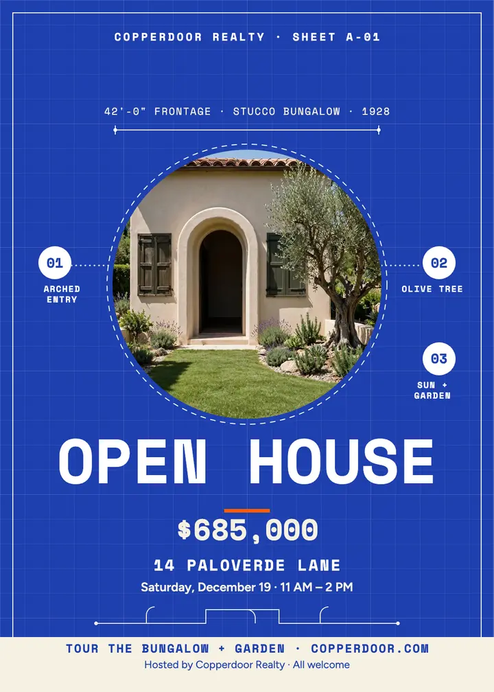 Copperdoor blueprint open house invitation template