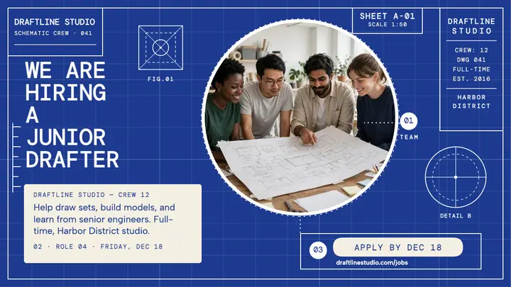 Draftline Studio junior drafter hiring thumb template