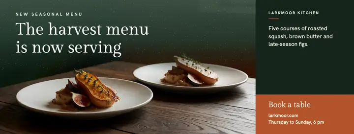 Harvest menu now serving cover template