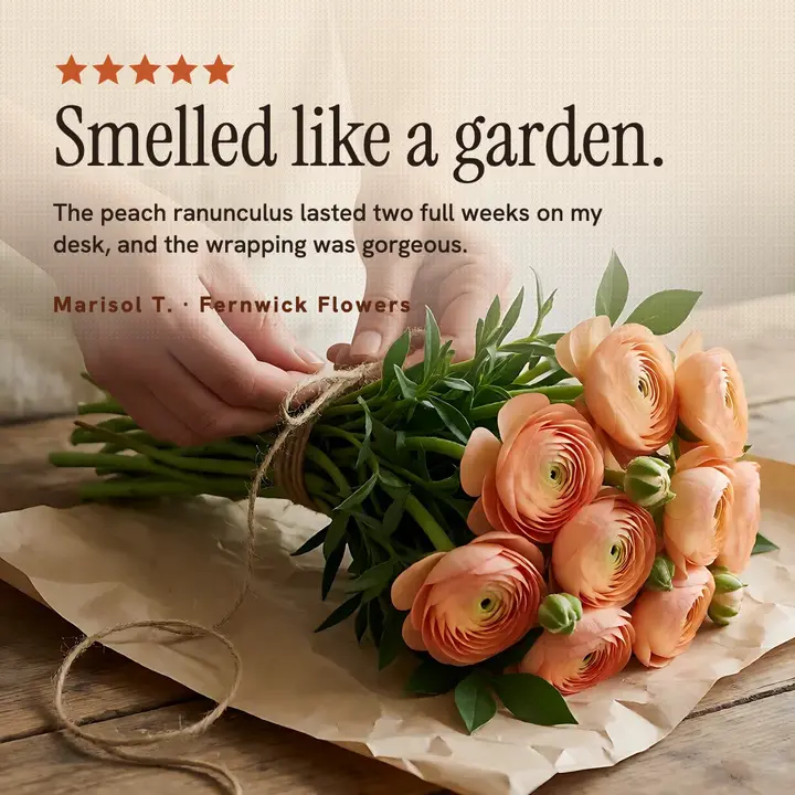 Smelled like a garden review card: florist review post template