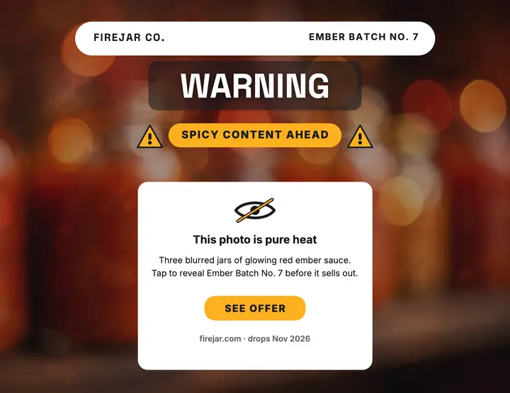 Firejar blurred sauce teaser flyer template