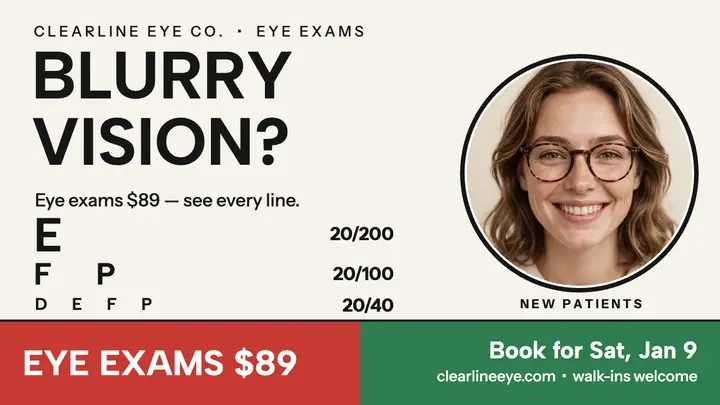 Clearline eye exam thumbnail, eye chart template