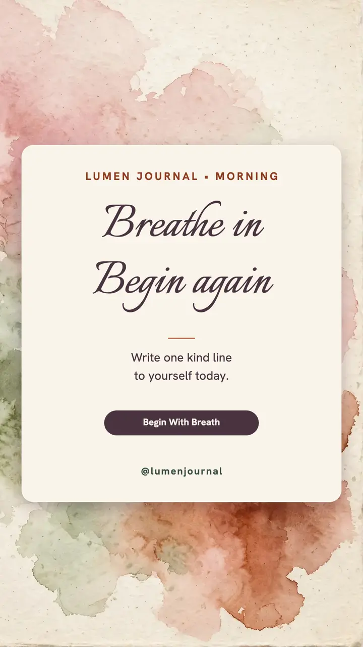Lumen Journal blush affirmation story template