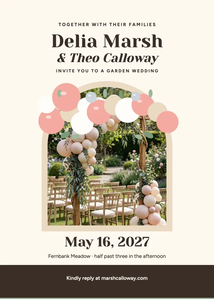 Delia and Theo garden arch invitation template