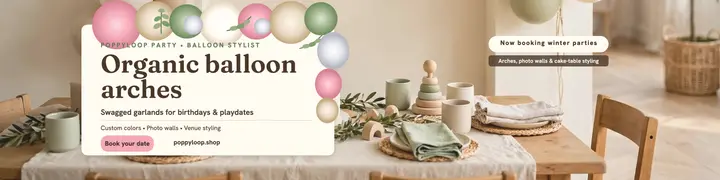 Poppyloop balloon arch birthday banner template