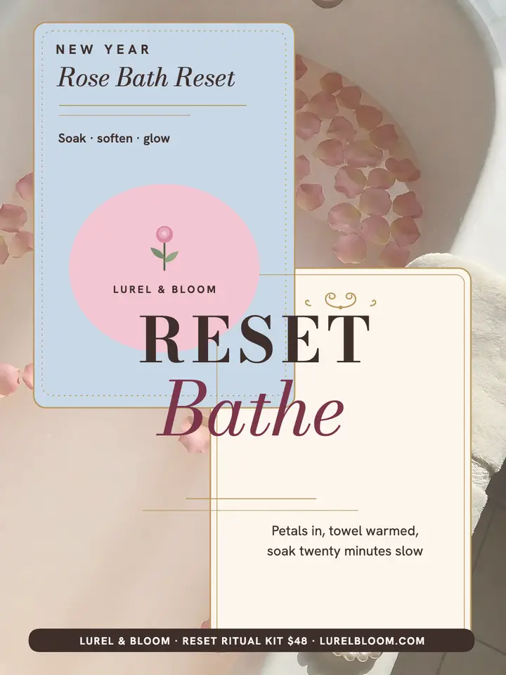 Blush Bath Reset portrait, Lurel and Bloom template