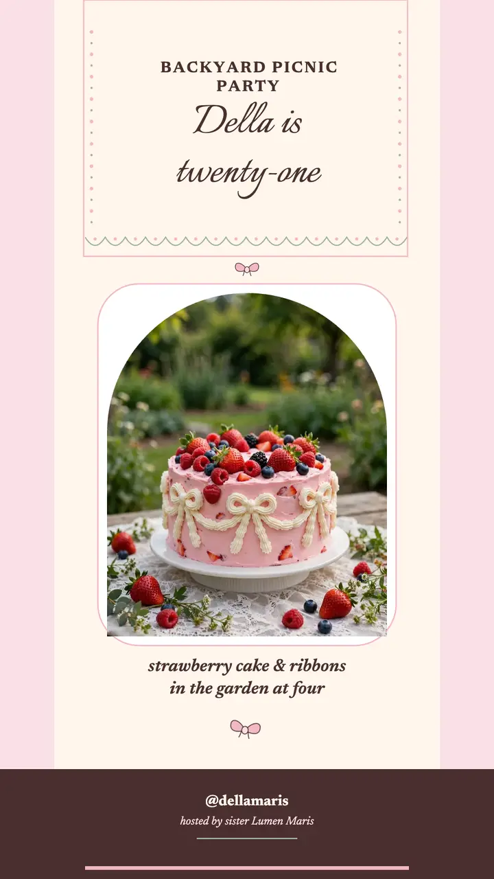 Della blush picnic 21st birthday story: 21st birthday story template