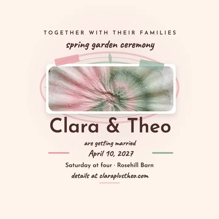 Clara and Theo blush bleed invite template