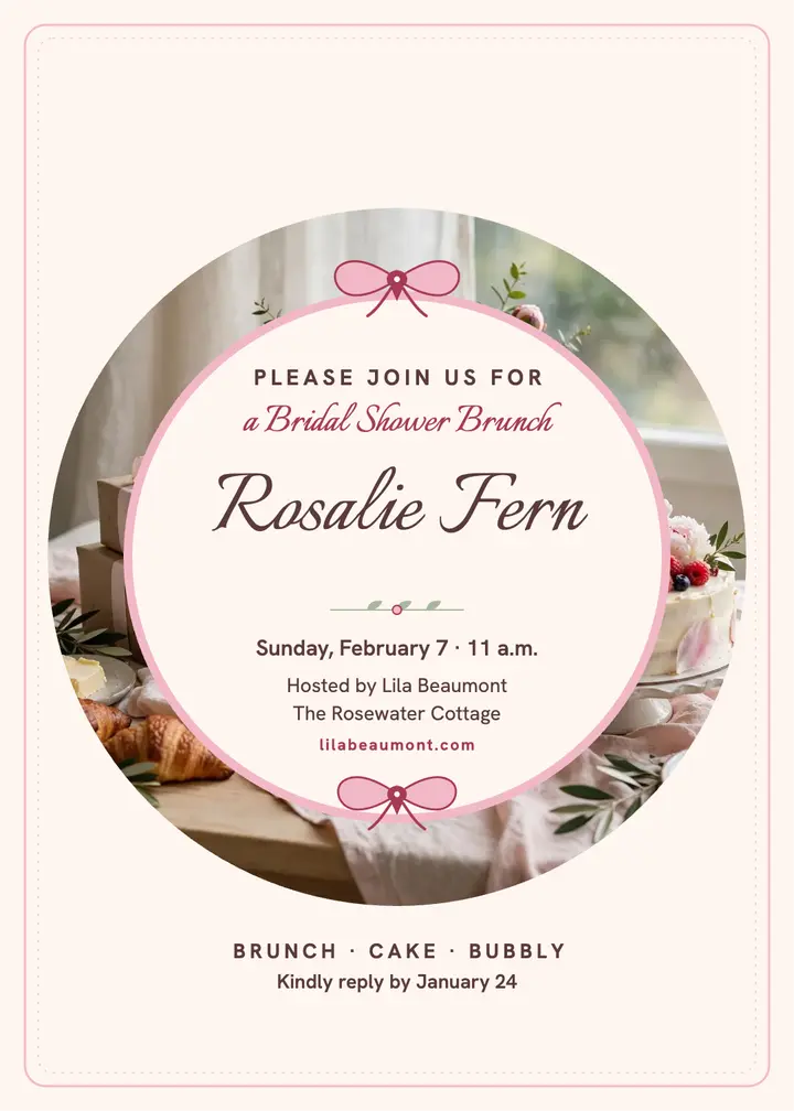 Rosalie Fern bridal shower brunch invite template