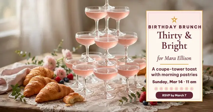 Thirty and Bright brunch for Mara template