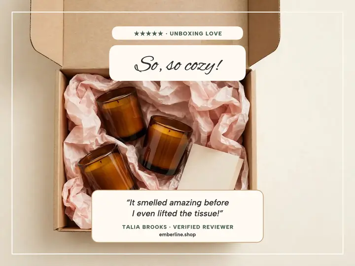 Emberline candle unboxing review slide template
