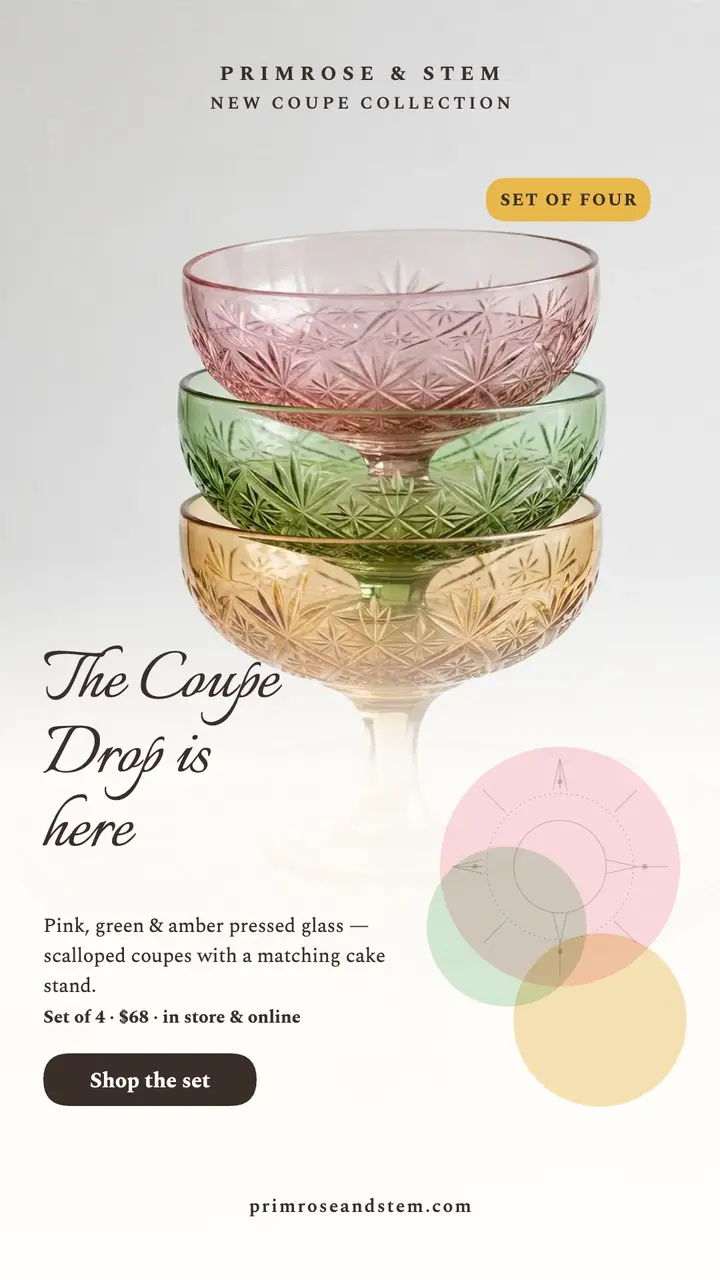 Primrose blush coupe drop story template