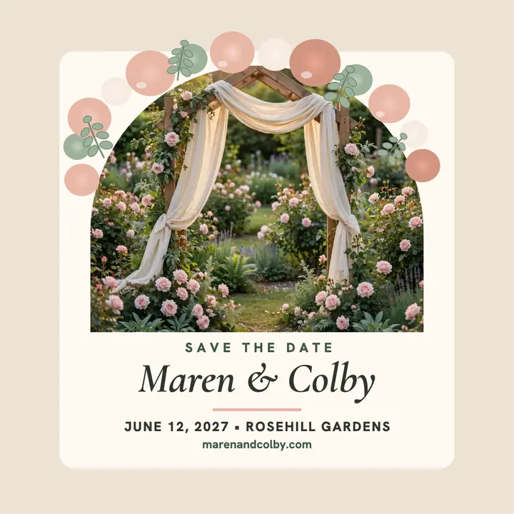 Maren and Colby garden save the date template