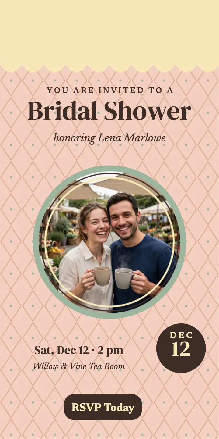 Lena Marlowe bridal shower blush ad template