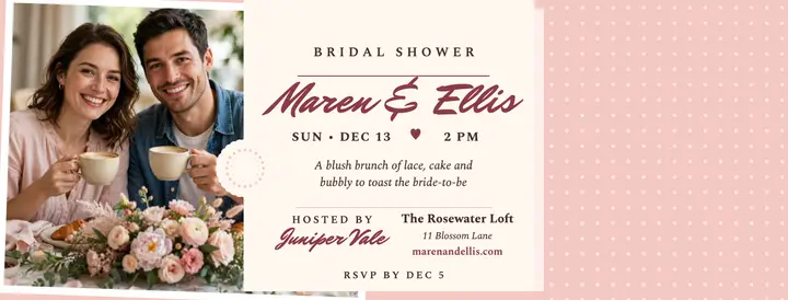 Maren and Ellis blush lace shower cover template