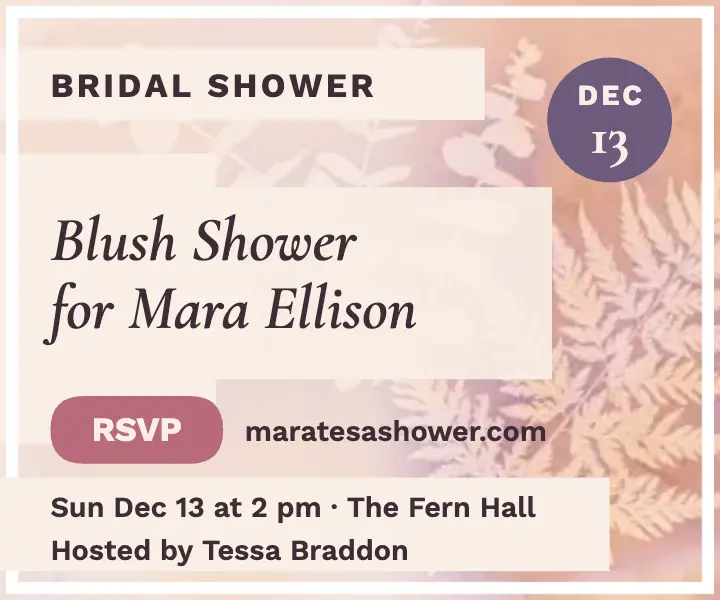 Blush lumen bridal shower rectangle ad: bridal shower ad template