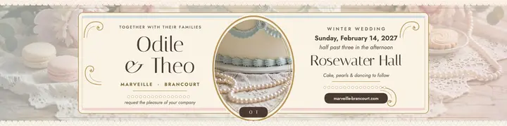 Odile and Theo patisserie wedding banner template