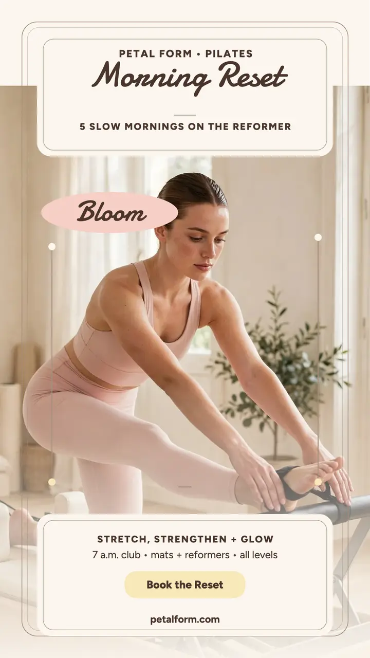Petal Form morning reset pilates story template
