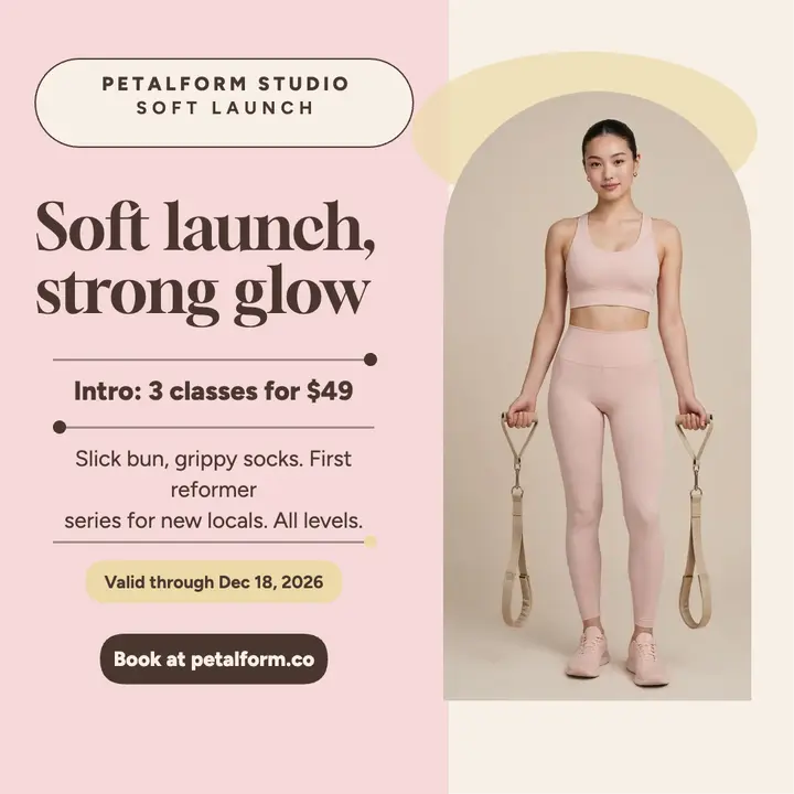 Petalform soft launch pilates offer template