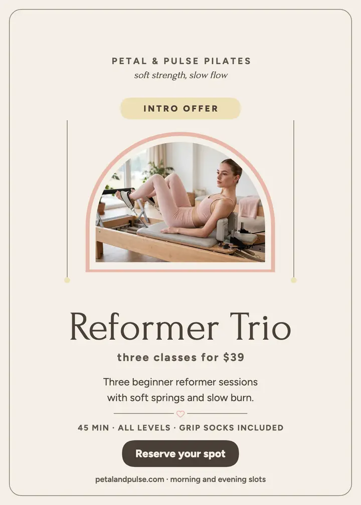 Petal and Pulse reformer trio invitation template