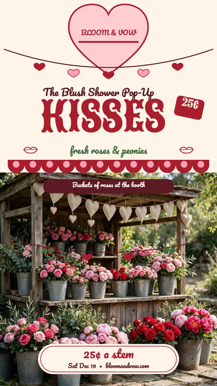 Blush Shower pop-up flower booth story template