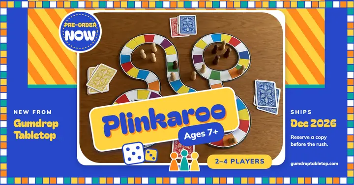 Plinkaroo board game pre-order post template