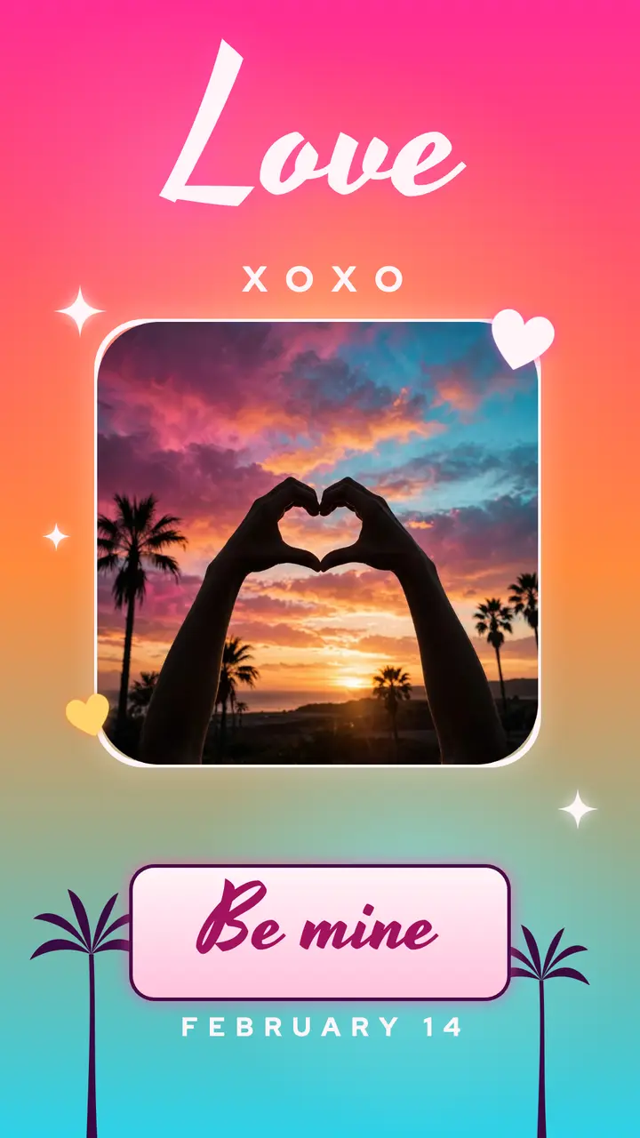 Be mine airbrush Valentine's story template