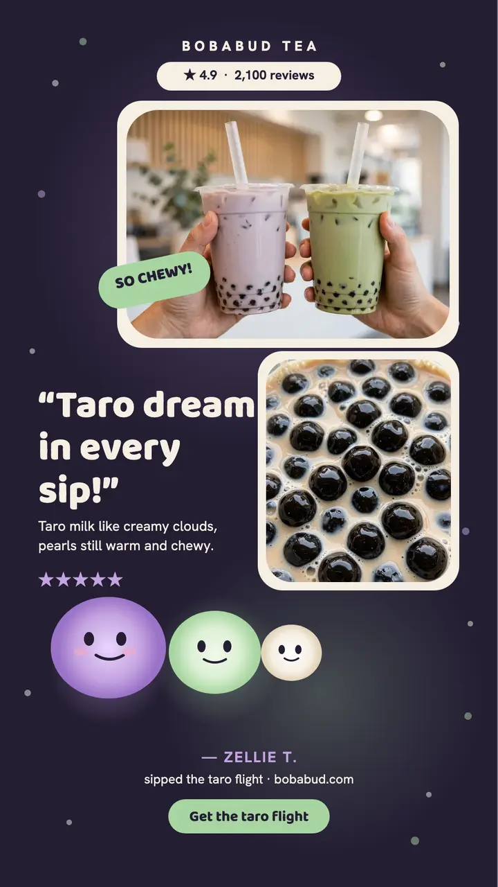 Bobabud Tea boba love story template