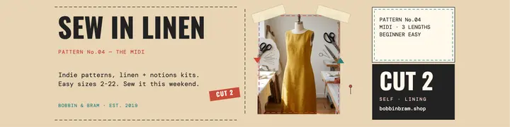 Bobbin and Bram sewing banner template