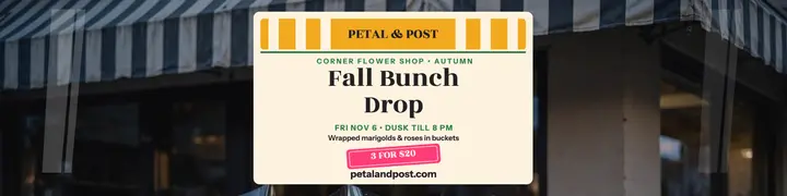 Petal and Post fall bunch drop banner template