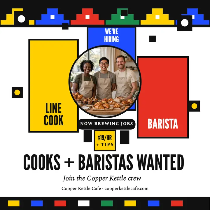 Copper Kettle hiring cooks and baristas template