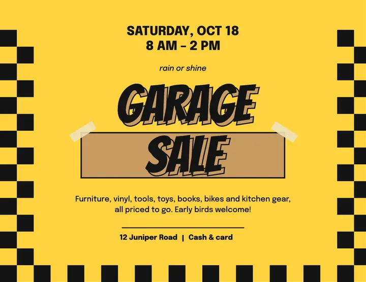 Bold garage sale flyer template