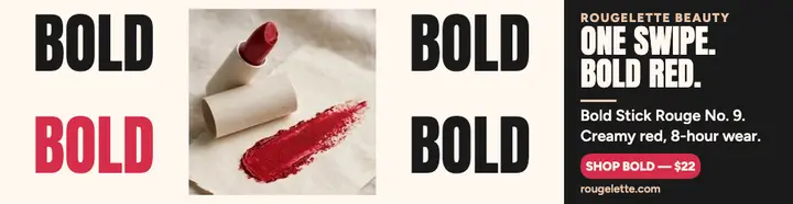 Rougelette bold lipstick grid billboard template