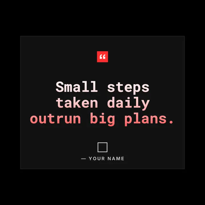 Black and red gradient lettering quote post template