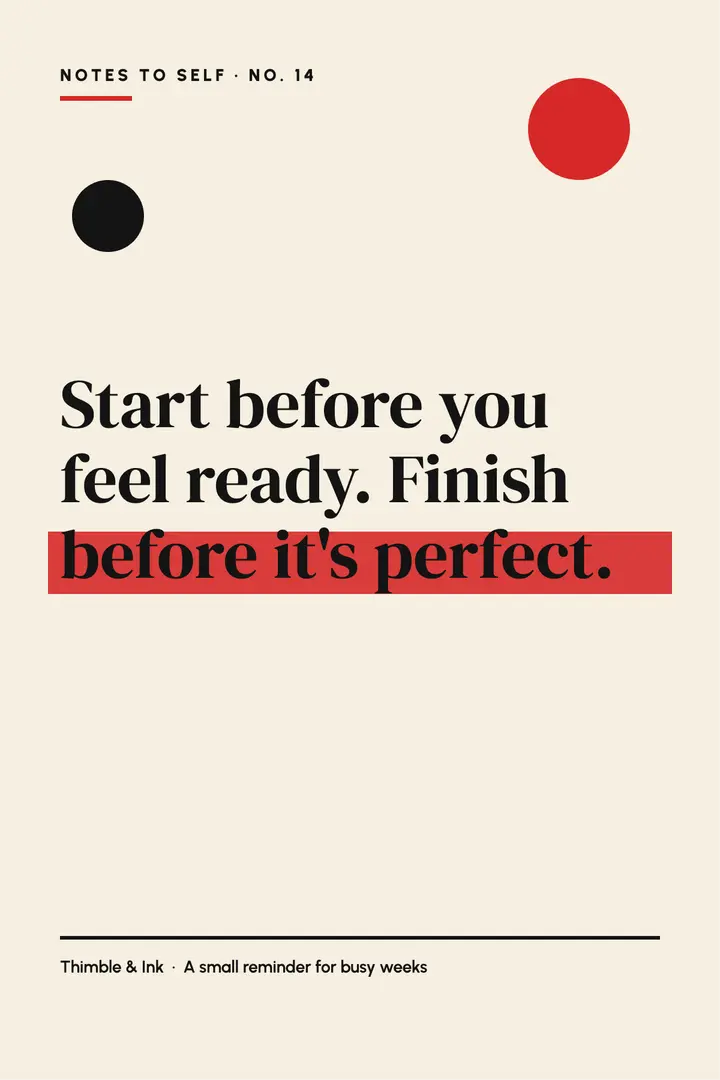 Start before you feel ready quote poster template
