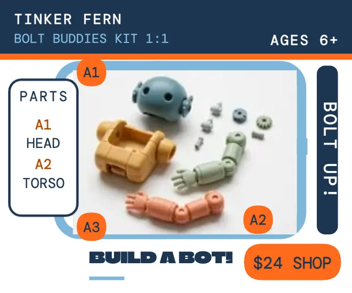 Bolt Buddies Kit 1:1 robot toy ad template