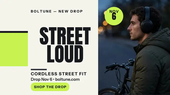 Boltune street headphones drop thumbnail template