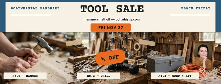 Boltwhistle Black Friday tool cover template