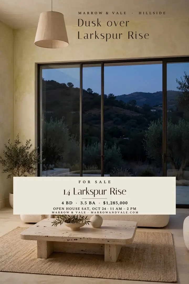 Hillside dusk home listing poster template