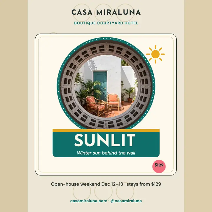 Casa Miraluna courtyard winter sun post template