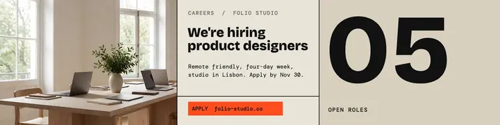 Folio studio is hiring banner template