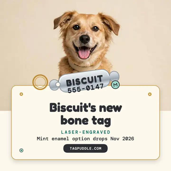 Biscuit bone tag square post template