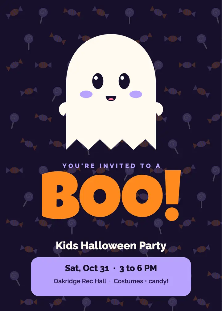 Boo! kids Halloween party template