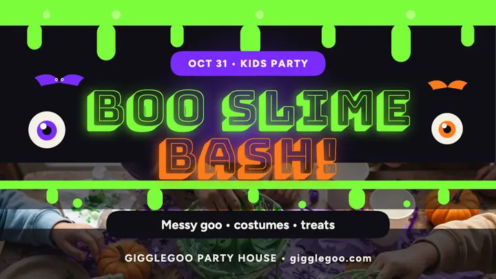 Boo Slime Bash Halloween party thumbnail template