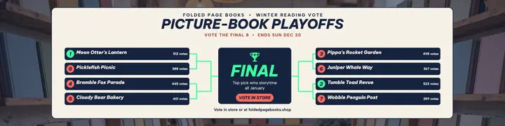 Folded Page picture-book bracket banner template