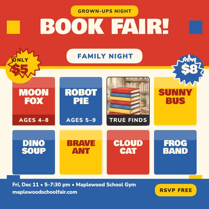 Maplewood School book fair family night template