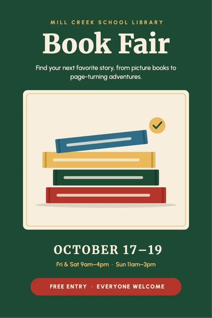 Book Fair stacked books template