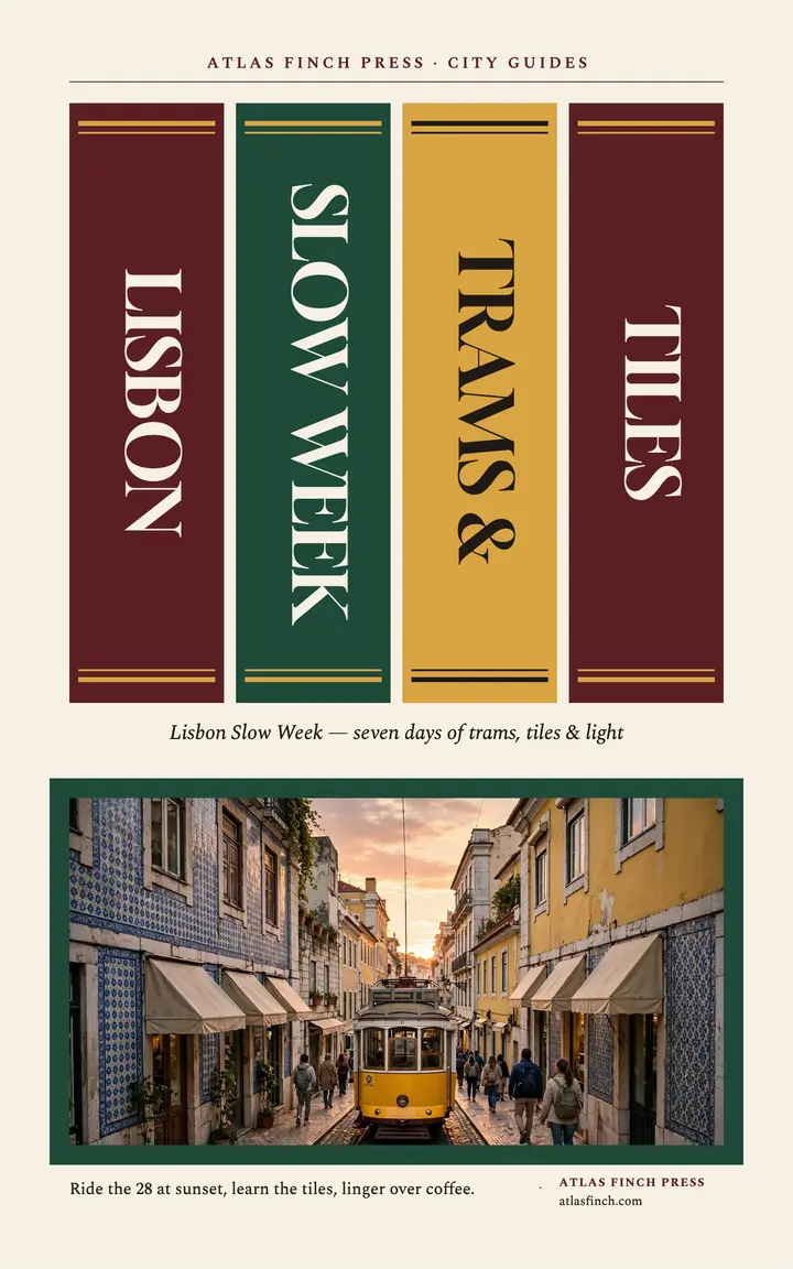 Lisbon Slow Week cloth-spine guide cover template