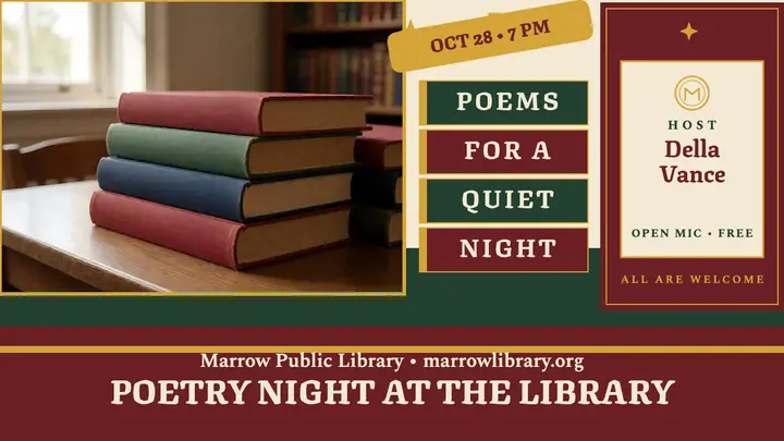 Marrow poetry night book spine thumbnail template
